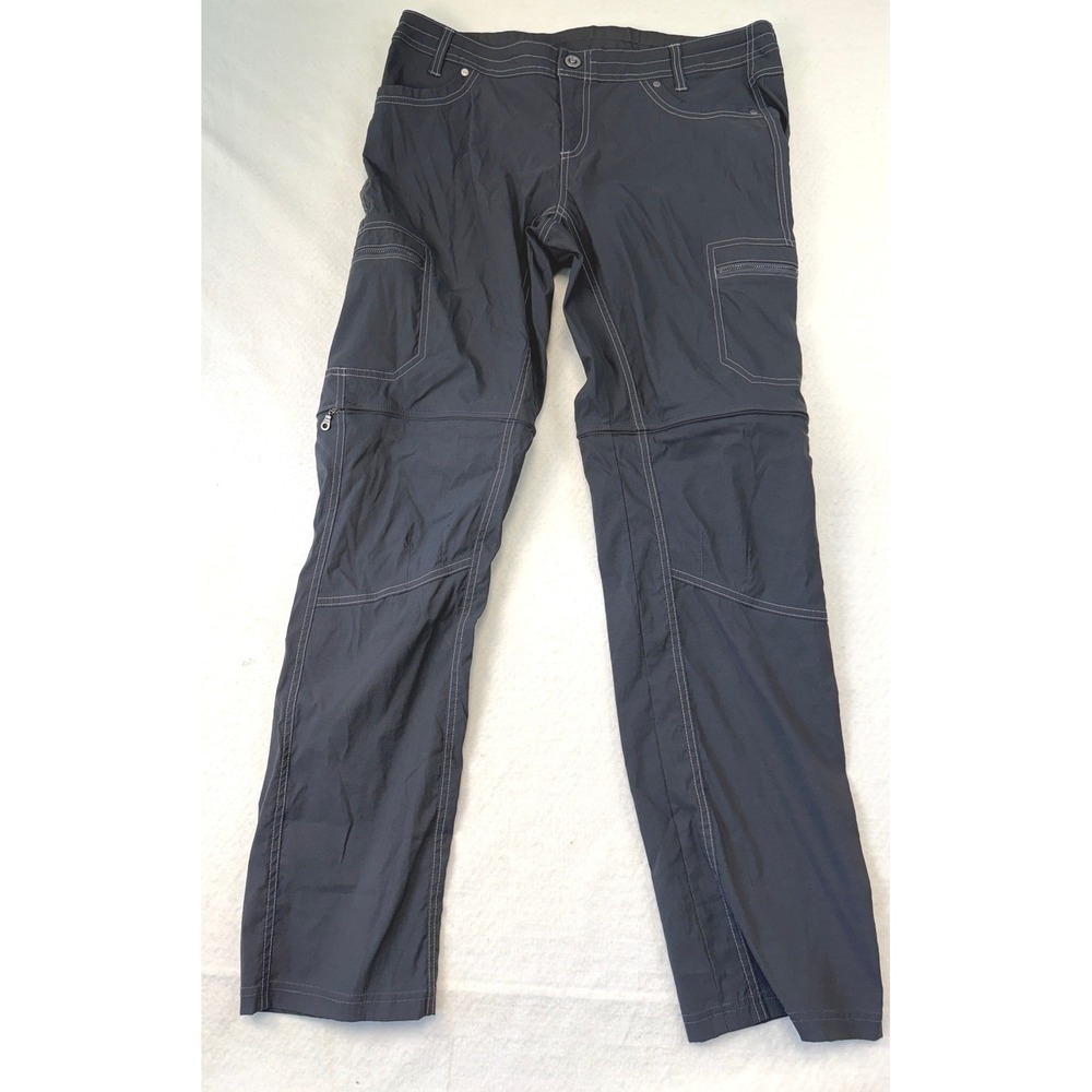 Kuhl Womens Convertible Hiking Pants Black Zip Off at Knee Cargo Size 14 REG - Picture 1 of 8